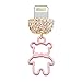 ELISE & FONDA CP379 USB Charging Port Crystal Anti Dust Plug Teddy Bear Phone Charm for iPhone 13/12/11/ XS MAX/XR/X/8 Plus/7/6S/8/SE iPad iPod (Pink)