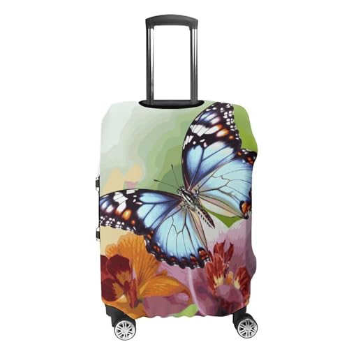 Flower Butterfly Printed Luggage Cover Protector, Fits 18-32 Inch Luggage4