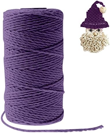 Jaspond 20 Colours Macrame Cord 2mm×100m, Cotton Cord String Rope, butchers string 2 Strand Twisted, Handmade Craft for Wall Hanging, Plant Hanger, Knitting, Textile Decoration
