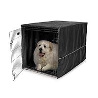 Hundeboxabdeckung, 122 cm, Größe XL, Schwarz, Polyester-Sichtschutz für Hundeboxen, passend für die meisten Standard-Boxen, maschinenwaschbar, hilft Bellen & Kauen zu reduzieren