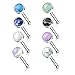 MoBody 8 Piece Nose Ring Stud Set 20G Surgical Steel Stone Nose Bone Piercing Screws Value Pack (0.8mm)