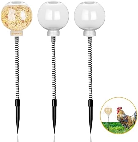 3er Set Hühner Spielzeug – Interaktiver Futterautomat Mit Feder, Langsamer Fresser Für Hühner, Enten & Vögel, Für Draußen & Stall