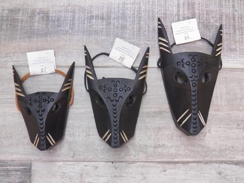 Generico Maschera in legno Boes merdules tradizionale sarda barbaricina sardegna cuoio legno intagliato da parete 3 dimensioni (Grande)