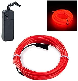 ENNRIXIN EL Wire,3M/9.84ft Neon Lights,Portable Neon Glowing Strobing Electroluminescent Wire,Powered by Battery,for Halloween,Christmas Festival,DIY Decoration,Bar Car Sign