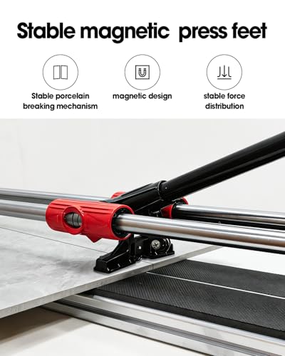 Cortador de azulejos resistente con base de aluminio y doble guía de precisión milimétrica 7