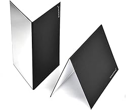 Smiledrive® 3-in-1 Photography Reflector Board – Foldable Light Diffuser for Product Photography, Camera Reflector Panel for Still Life & Tabletop Shoots – 42 x 30 cm Black, White & Silver Reflectors