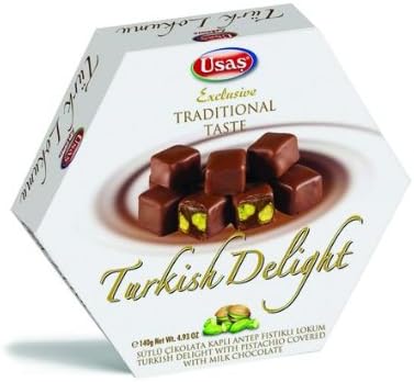 Usas Pistachio Turkish Delight Coverd in Chocolate 140g