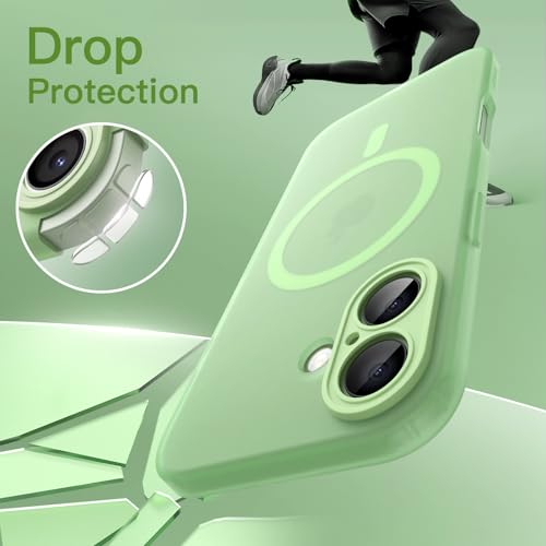 Image of JETech Magnetic Matte Case for iPhone 17, Sage | Compatible with MagSafe, Translucent Frosted Soft TPU Cover, Anti-Yellowing, Anti-Fingerprint, Shockproof