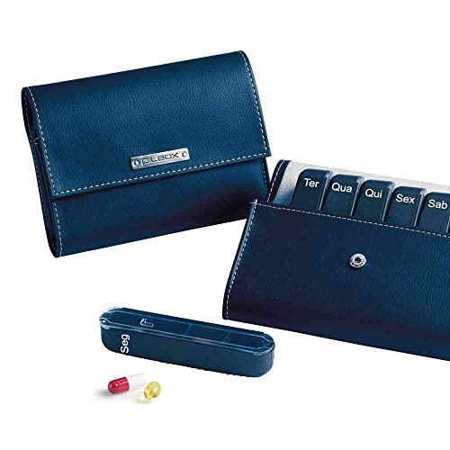 Pilbox Porta Comprimidos Semanal Liberty Azul Petroleo