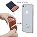 FRIFUN Card Holder for Back of with snap Ultra-Slim Self Adhesive Wallet Stick on Cell Android All Smartphones RFID Blocking Sleeve Covers Credit Cards and Cash(Dark Blue)