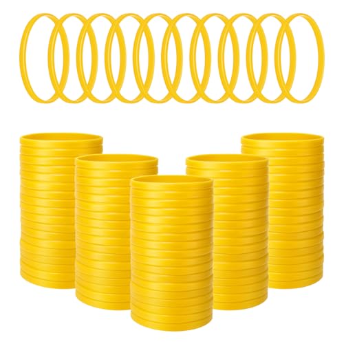 GOGO 100 Pcs Thin Silicone Wristbands for Adults, Rubber Bracelet