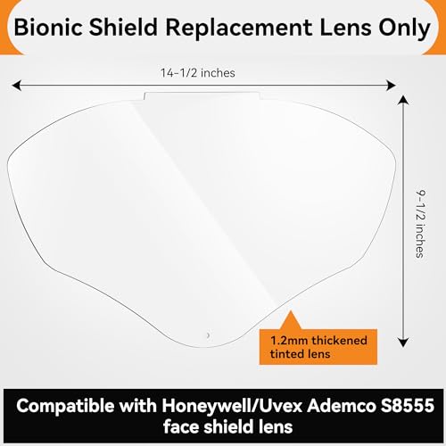 Feekoon Face Shield Replacement Lens Compatible with S8555, Compatible with Honeywell/Uvex S8500/S8510 Face Shield, Protective Safety Visor Replacement, with Clear Polycarbonate, Anti-Fog(8 Pack) by Feekoon - Image 2