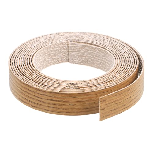 Sourcing Map Teak Edge Banding, 3/4 Inch x 10ft Pre-Glued PVC Flexible Furniture Edging