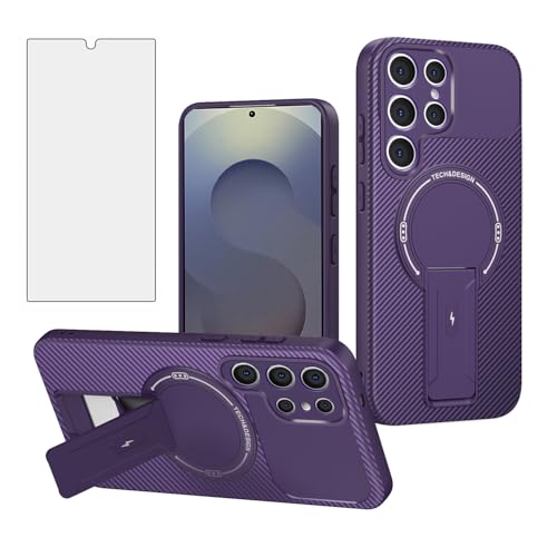 Coque Samsung S24 Ultra Asuwish magnétique en fibre de carbone avec verre trempé
