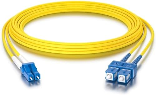 [2 Pack] Fiber Patch Cable - LC to SC OS2 10Gb/Gigabit Singlemode Jumper Duplex 9/125 LSZH Fiber Optic Cord, Yellow, 1-Meter(3.3ft)