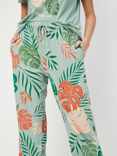 Image of Max Women's Printed Round Neck Half Sleeve Cotton Pyjama Set