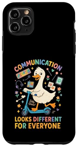 Speech Therapy SLP Silly Goose Communication Looks Different X}zP[X iPhone 11 Pro Max p