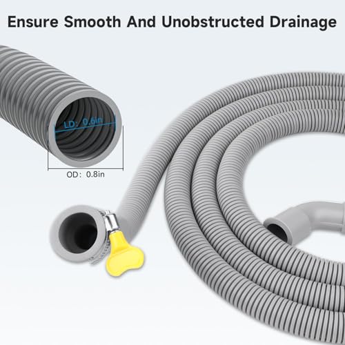 Image of 9.3Ft Dishwasher Drain Hose with 2 Clamps Compatible with Samsung DW80R2031US DW80J3020US DW7933LRASR DW80F600UTS Replace#: DD81-02636A DD67-00059A DD81-02331A