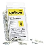 #8 Self Drilling Drywall Plastic Anchors with Screws - No Pre Drill Hole Preparation Required - 75 Lbs (100 Pack)