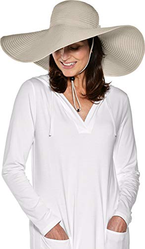 Coolibar UPF 50+ Women s Compact in A SNAP! Shelby Shapeable Poolside Hat - Sun Protective (One Size- Tan w Snap)