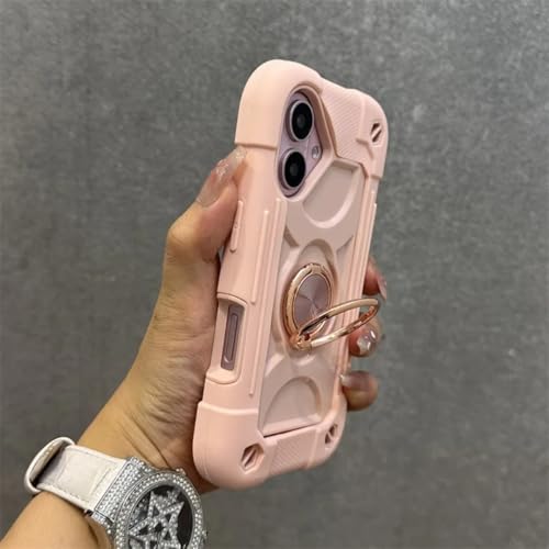 Étui de protection robuste 3 en 1 pour iPhone 15 Pro évite les chutes avec sa dragonne rose