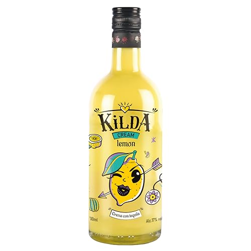 KILDA | Crema de Limón con Tequila | 700 ml | Fusión de Sabores | Tequila Limón Auténtico 17º | Sabor Cítrico | La Bebida Ideal para Celebraciones y Fiestas | Crema de Tequila Sabor Limón
