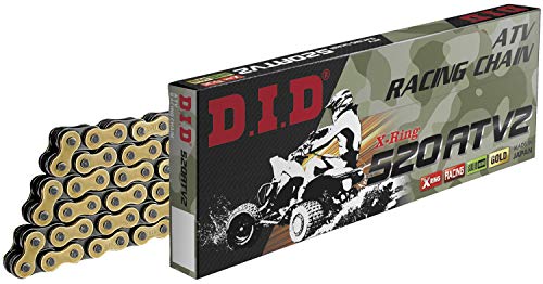 Image of DID (520ATV2-112) Gold 112 Link High Performance X-Ring ATV Chain with Connecting Link