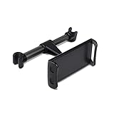 Color negro: el soporte de montaje para tablet para reposacabezas de coche está hecho de aluminio y materiales ABS con color negro.
