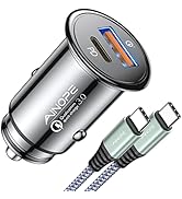 AINOPE 67.5W for iPhone 16 Car Charger USB C Fast Charging, Dual Port QC3.0 PD45W 40W Cigarette L...