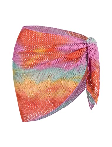 Image of ZAFUL Women's Sarong Coverups Beach Wrap Sheer Bikini Cover Up Mini Skirt | Wraps Swimwear, Cover Ups for Swimwear, Multi-Wear, Texture, Floral