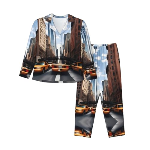 Pyjama 2 pièces manches longues au motif imprimé New York stylé