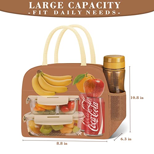 Kubya Lunch Bag Lunch Box For Women Men Insulated Reusable Lunch Box For Adult Lunch Tote Bag Lunch Container For Office Work Picnic Beach Or Travel（Brown） #TOP2