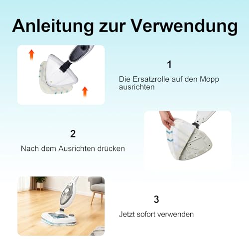 5 Stück ErsatzPads für Dampfreiniger Mikrofaser Bodentücher Dampfbesen Pad Ersatztücher Allgemein Zubehör für Dreieckigem