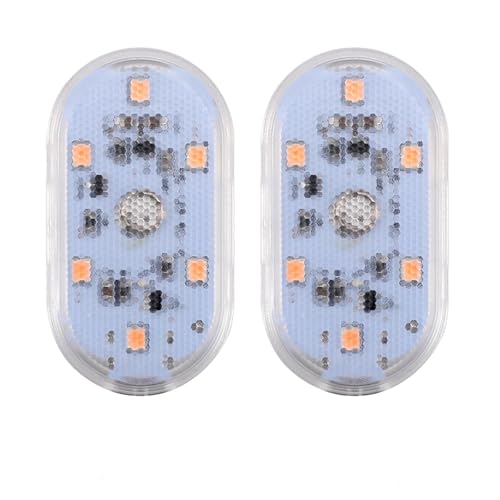 Pevlkawr 2 piezas LED coche interior iluminación, luz nocturna LED recargable, interruptor táctil USB C - puerto, para el entorno del coche, cabecera de cama, armario, armario