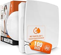 MEISTERBAU Badlüfter mit Feuchtigkeitssensor & Nachlauf [Made in Europe] - Leiser Lüfter 100mm Durchmesser - mit Nachlauf - Effizienter Abluftventilator - Bad & Dusche