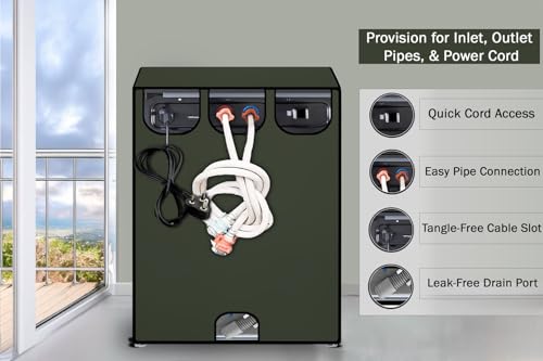 Image of Stylista Washing Machine Cover Compatible for IFB 6.5 Kg Fully-Automatic Front Loading Elena ZX Military Solid