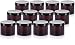 Amber PET Plastic (BPA Free) Refillable Low Profile Jar - 6 oz (12 Pack) + Spatulas