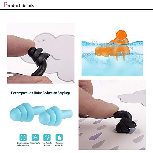 Oordopjes, silicone, 12 paar oordopjes, met opbergdoos, flexibele oordopjes, waterdichte oordopjes, voor zwemmen, reizen en slapen - Image 4