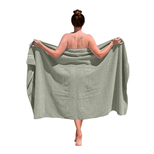 altego Badetuch groß 100x180 cm Grün - Badehandtuch groß, Duschhandtuch & Saunatuch aus 100{dc090a085bcad1b1652b9f5da6b53721e81b7229434f549ce938d1b3a77da8d0} Baumwolle - 500 g/m² Premium Qualität
