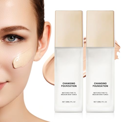 Color Changing Foundation,2026 Magic Skin Changing Foundation,Mature Skin Makeup CC Concealer,Flawless Warm Skin Tone BB Cream for Women Men (2 PCS)