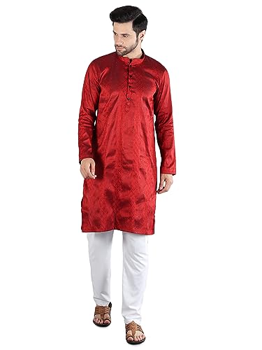 Image of Uri and MacKenzie Embroidery Silk Men's Kurta Pyjama Set