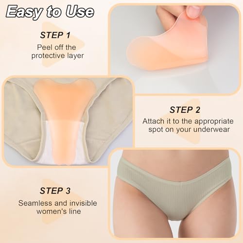Image of 3 Pack Y Shape Concealer for Women, Reusable Invisible Self-adhesive Silicone Pads, Underwear Guard Seamless Hider Covers Silicone Insert for Bikini Leggings Swimsuits Yoga Pants Turquoise