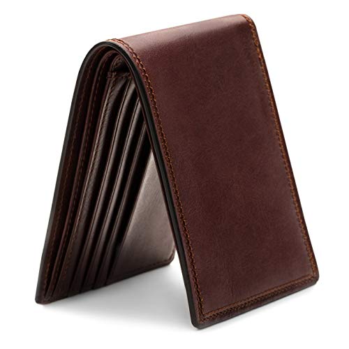 Bosca Men’s Wallet, Dolce Leather Executive I.d. Wallet, Dark Brown #TOP1
