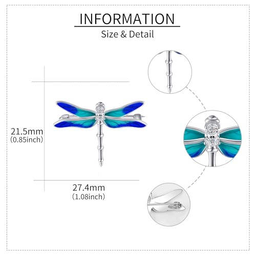 Image of Butterfly /Dragonfly /Penguin /Ghost Pin Butterfly Brooches Sterling Silver Butterfly Christmas Jewelry For Women Sister