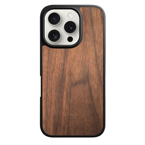 Etui avec Aimant en Bois de noix haut de gamme pour iPhone 16 Pro Max