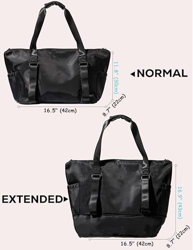 WARRIOR2 Yoga Mat Bag - Expandable, Water & Shock Resistant Laptop Travel Bag with Yoga Mat Straps, Gym Bag, Black Tote Bag with Luggage Sleeve, Ultra Spacious Work Bag with Zipper for Men, Women