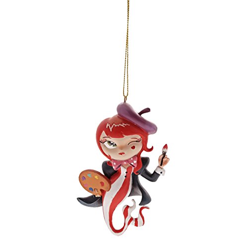 Enesco The World of Miss Mindy L’Artiste Mermaid Stone Resin Hanging Ornament, 3.7”