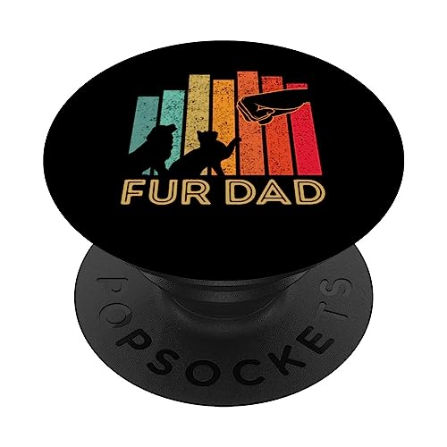 Fur Dad Vintage Dog and Cat Owner Father's Day PopSockets PopGrip Intercambiabile