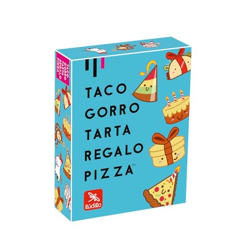 Ludilo - Taco Gorro Tarta Regalo Pizza | Juegos De Mesa Niños 8 Años | Juego De Cartas De 3 A 8 Jugadores | Juegos Reunidos | Regalo Niño 8 Años O Más