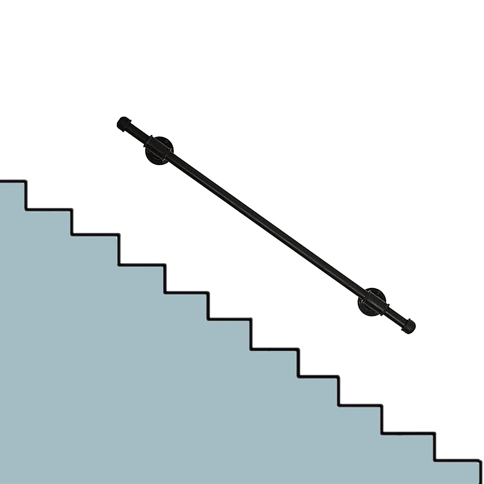 Rampe d'escalier moderne antidérapante en métal noir mat 5m